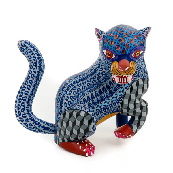 Ferocious Jaguar - Oaxacan Alebrije Wood Carving  www.VivaMexico.com