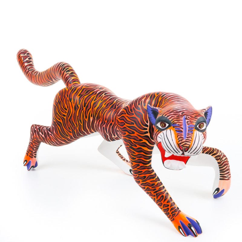 Fierce Tiger - Oaxacan Alebrije Wood Carving – VivaMexico.com