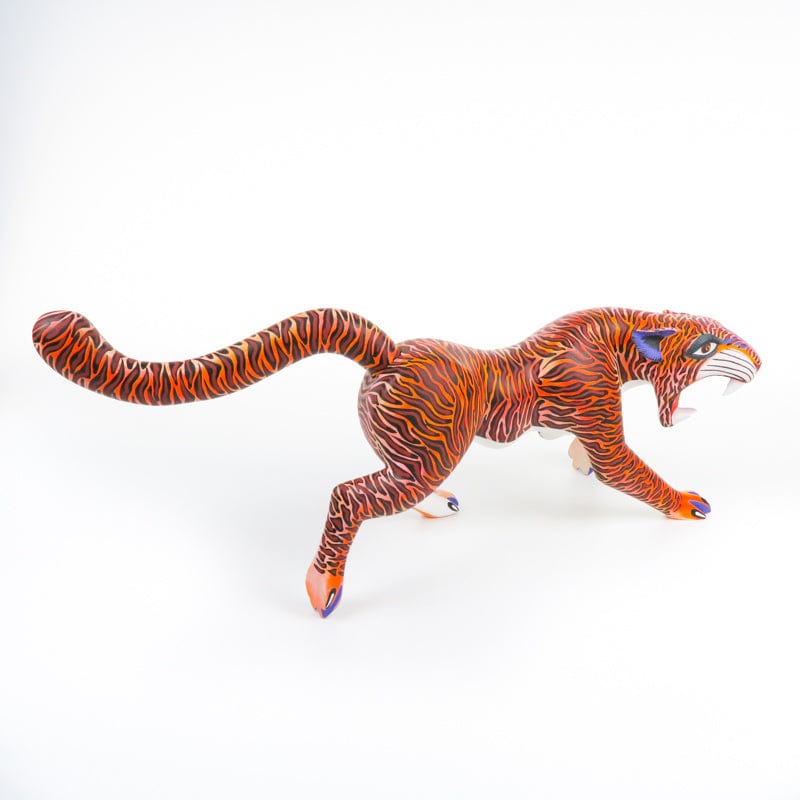 Fierce Tiger - Oaxacan Alebrije Wood Carving – VivaMexico.com