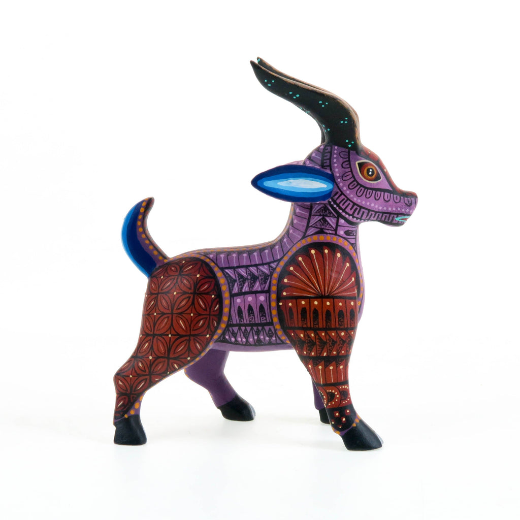 at.Mi　コレクターズベア（eins）深紫　アルパカ羊毛　33㎝ Goat - Oaxacan Alebrije Wood Carving – VivaMexico.com - Mexican Art