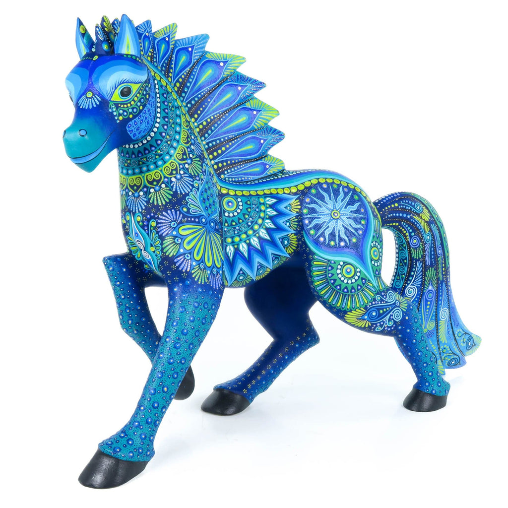 Graceful Blue Horse - Oaxacan Alebrije Wood Carving – VivaMexico