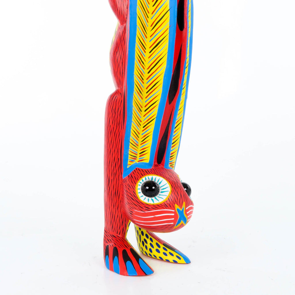 Handstand Rabbit (Red) - Oaxacan Alebrije Wood Carving – VivaMexico.com ...