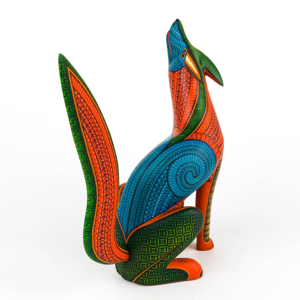 Howling Coyote - Oaxacan Alebrije Wood Carving Sculpture - Nestor Melc ...