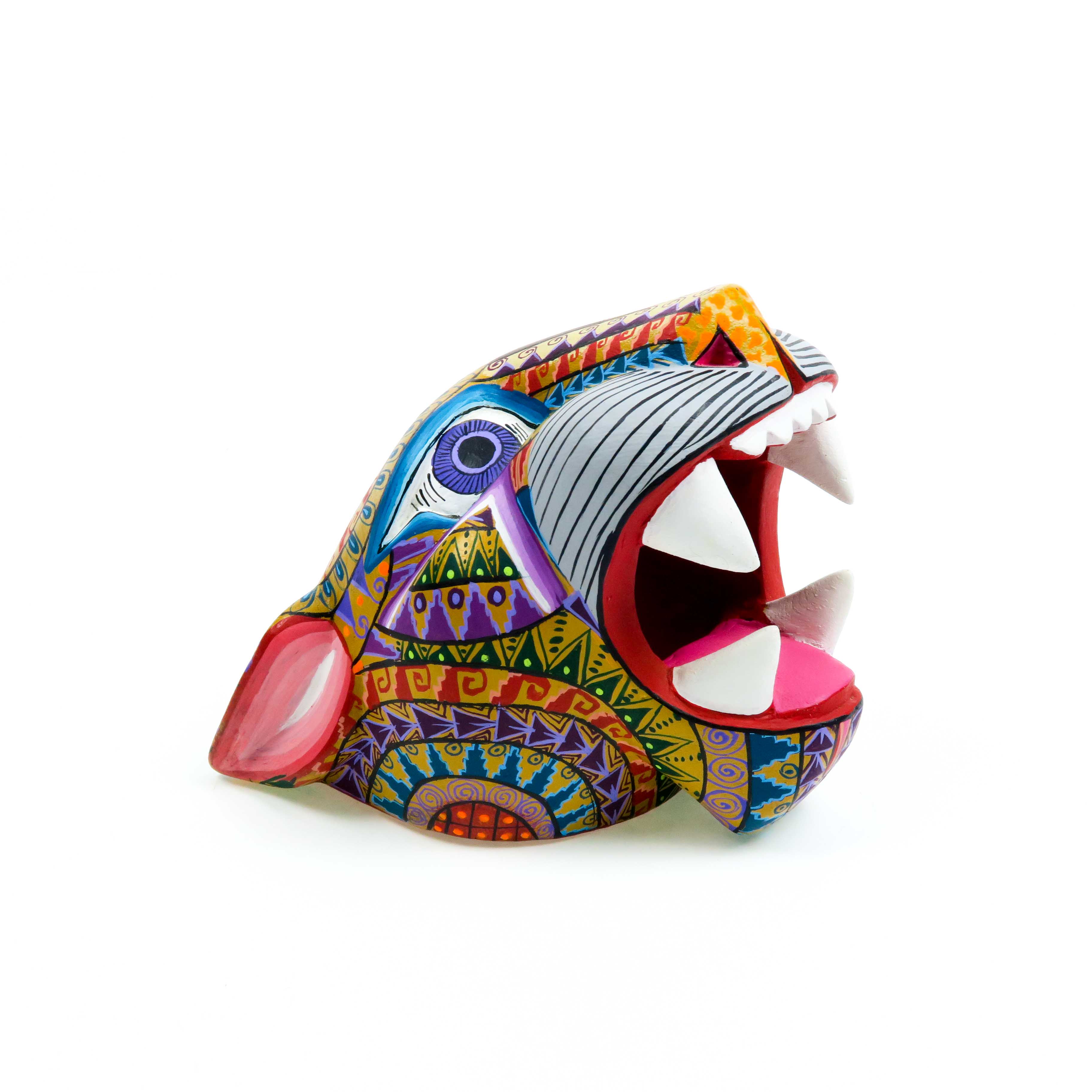 Jaguar Head - Oaxacan Alebrije Wood Carving – VivaMexico.com