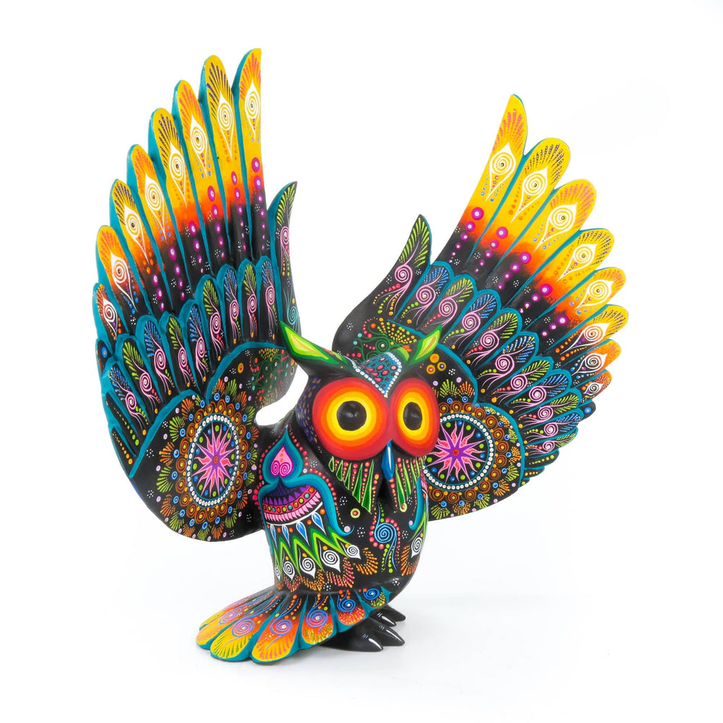 Large Black Owl - Oaxacan Alebrije Wood Carving – VivaMexico.com