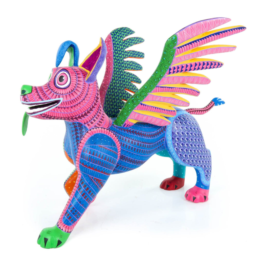 Large Dante Winged Dog - Oaxacan Alebrije Wood Carving