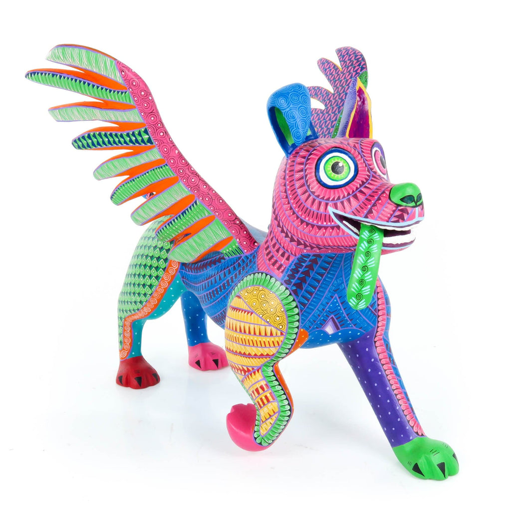 Large Dante Winged Dog - Oaxacan Alebrije Wood Carving
