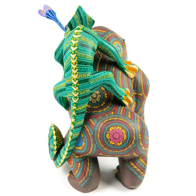Large Masterpiece Gorilla With Chameleon - Oaxacan Alebrije Wood
