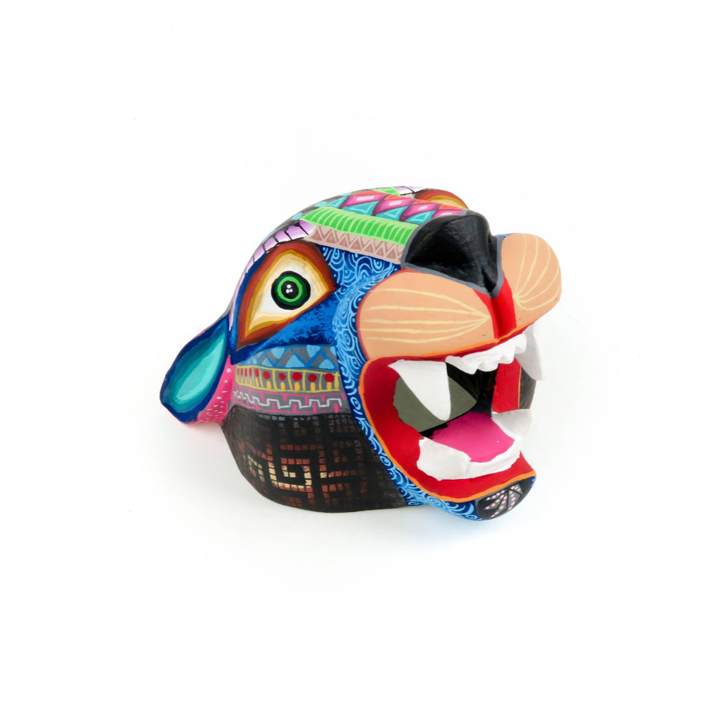 alebrije motorcycle helmet Magnificent Jaguar Head - Oaxacan Alebrije Wood Carving – VivaMexico.com