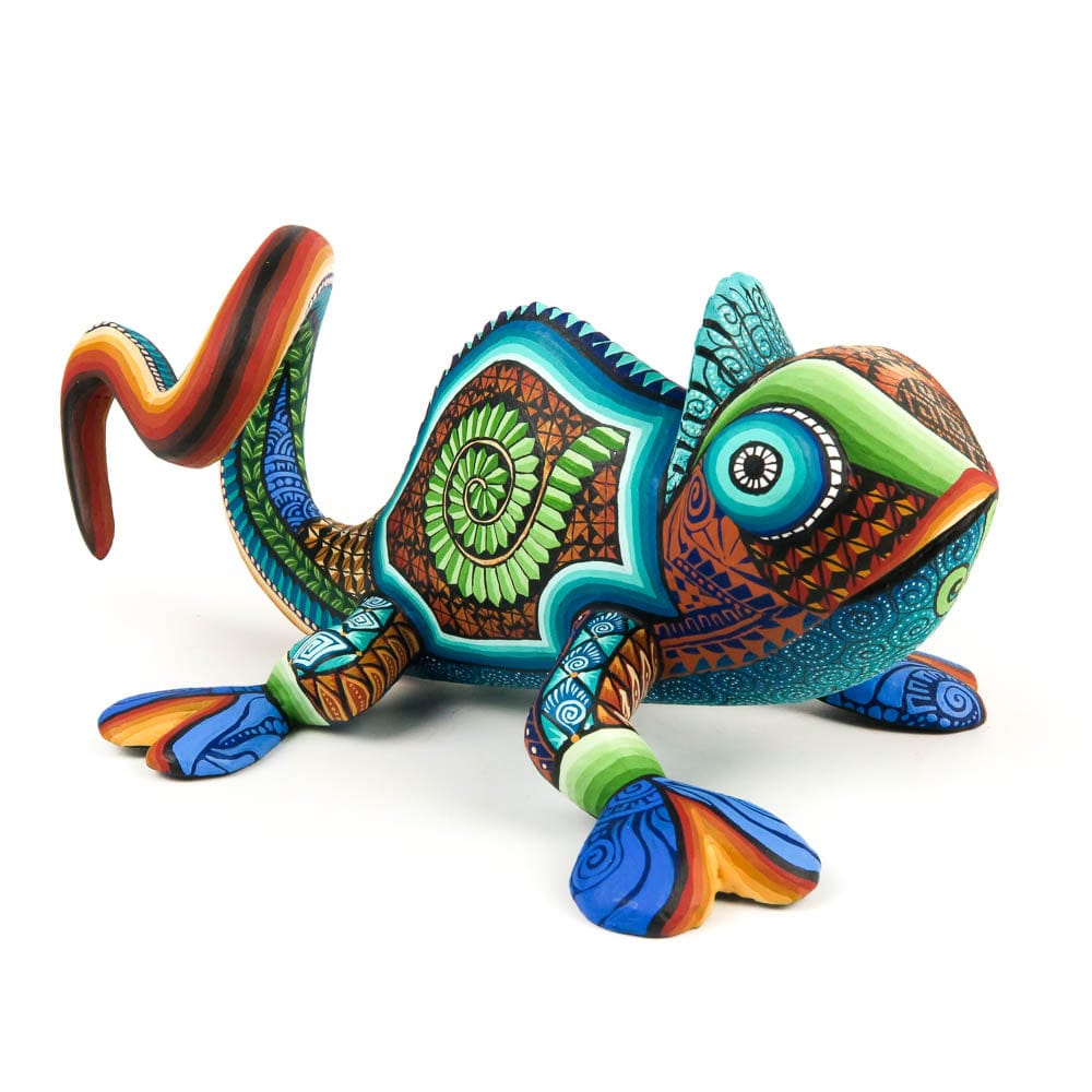 Masterpiece Chameleon - Oaxacan Alebrije Wood Carving Mexican Folk