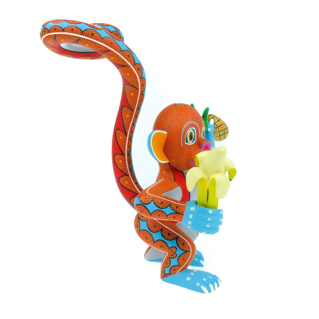 Masterpiece Monkey With Banana & Pineapple - Oaxacan Alebrije Wood