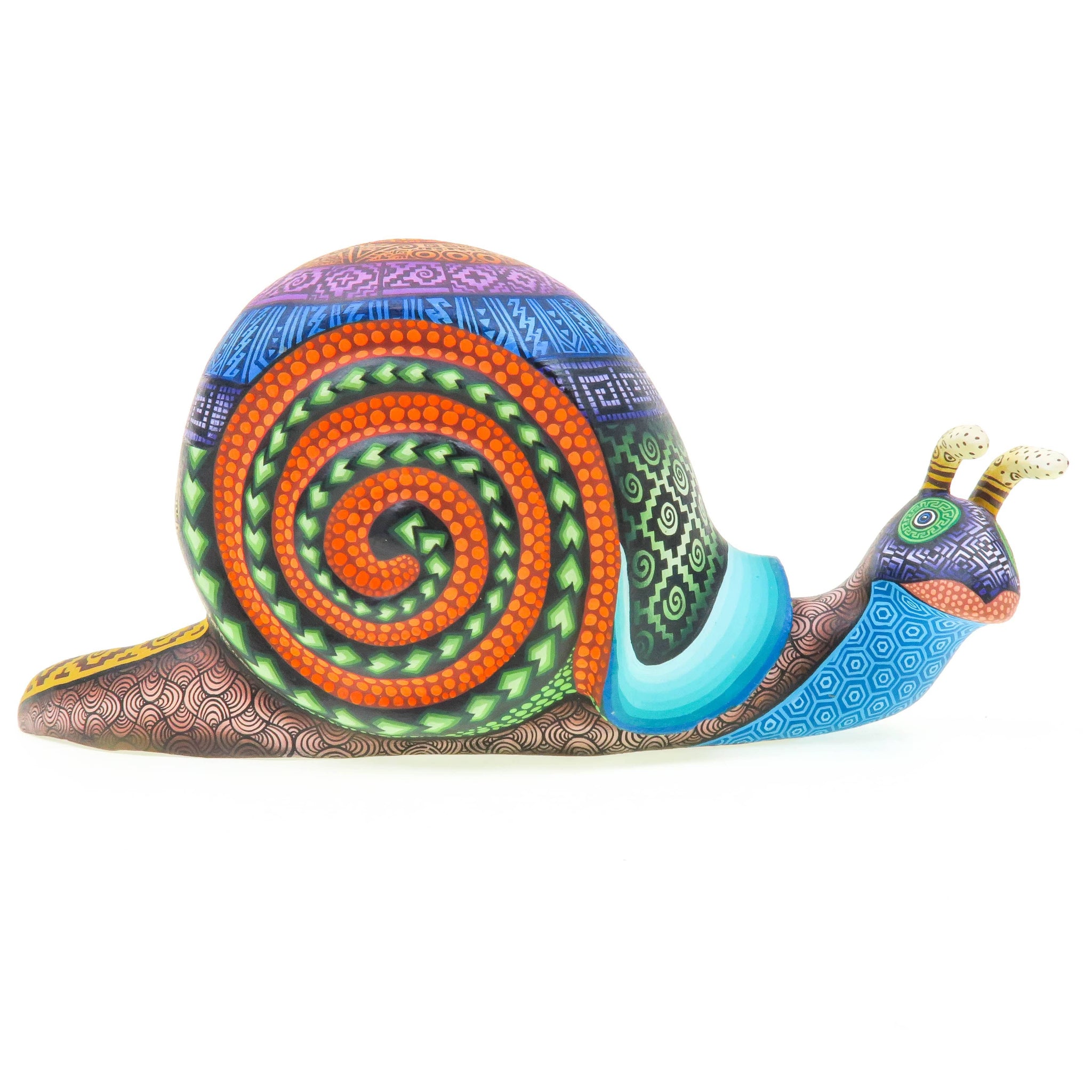 Surreal Wood Carving Snail & Cat Alebrije Folk Art from Oaxaca