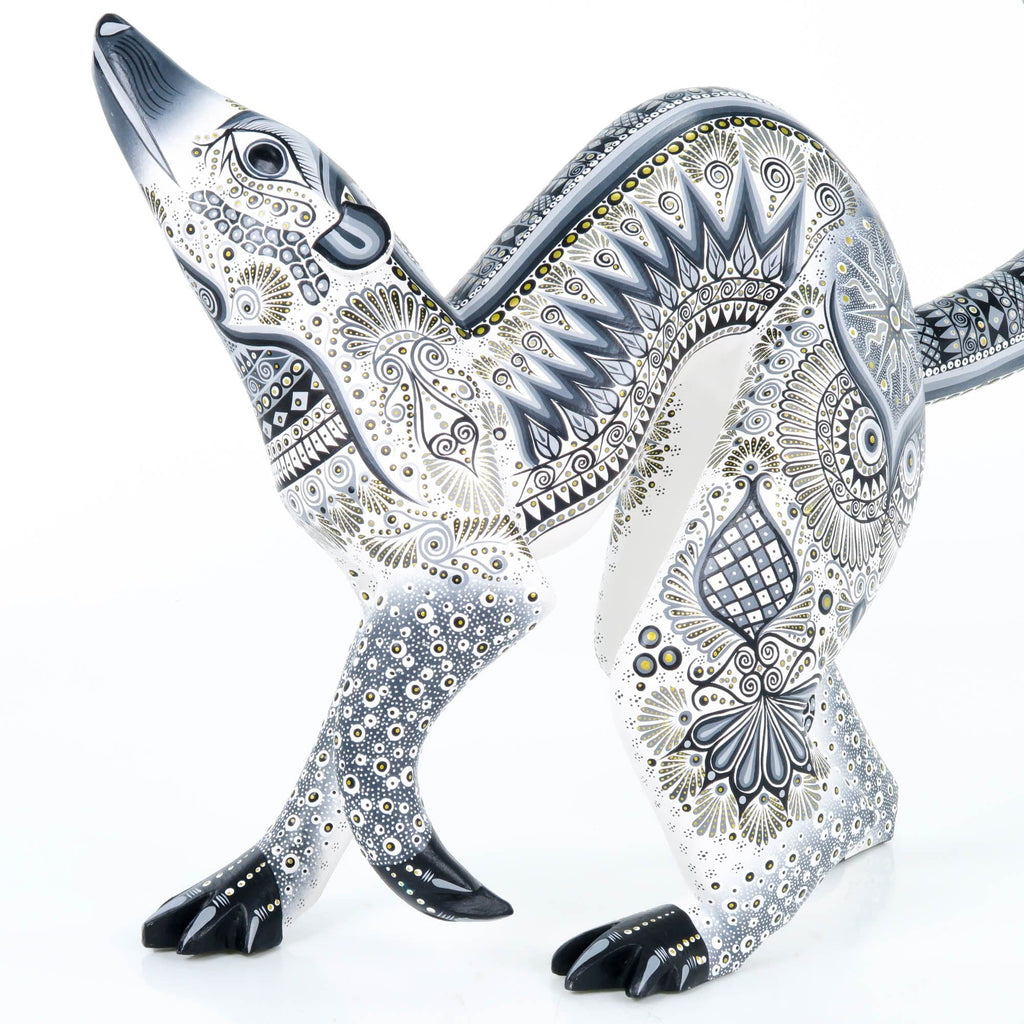 Masterpiece White Opossum - Oaxacan Alebrije Wood Carving