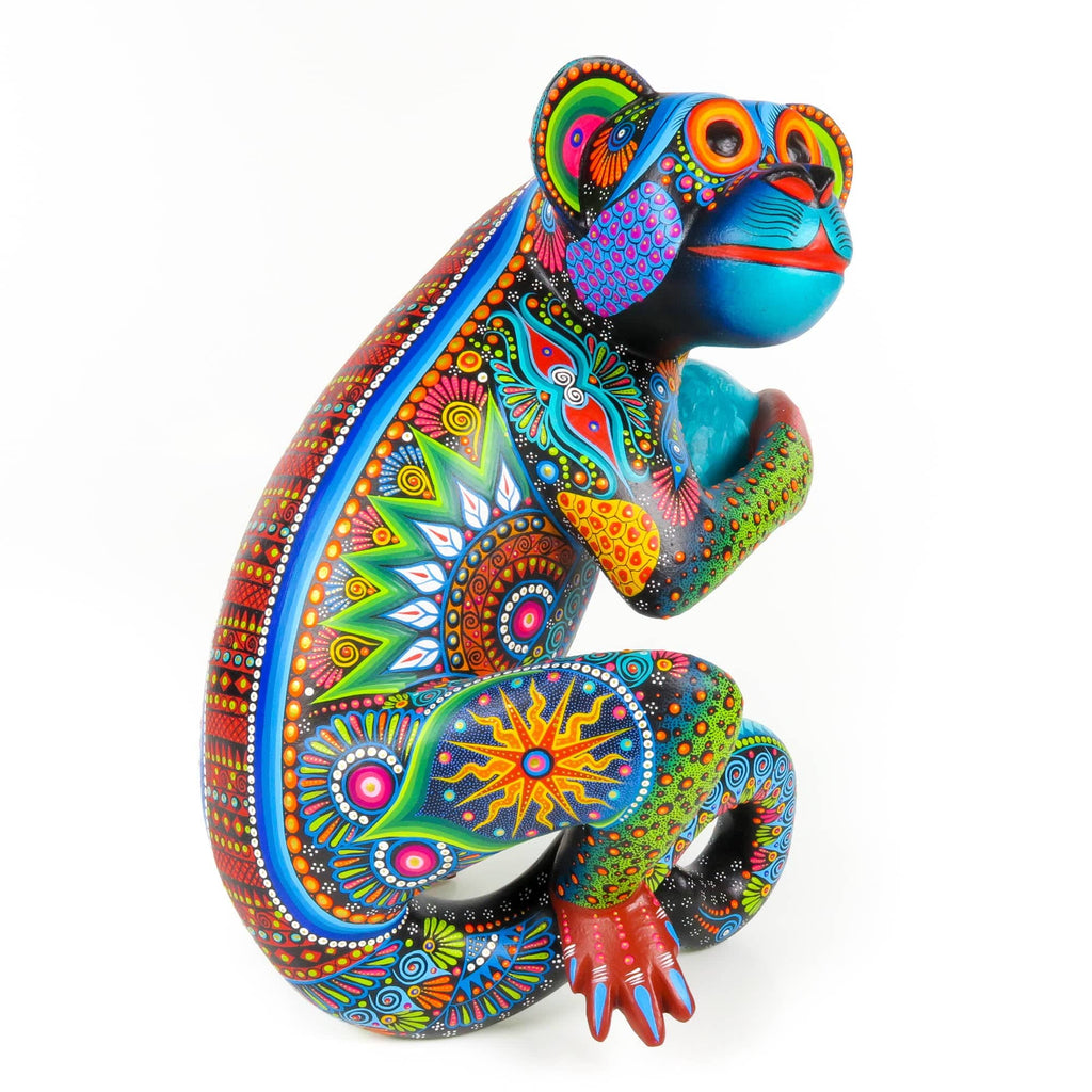 Monkey With Fruit - Oaxacan Alebrije Wood Carving – VivaMexico.com