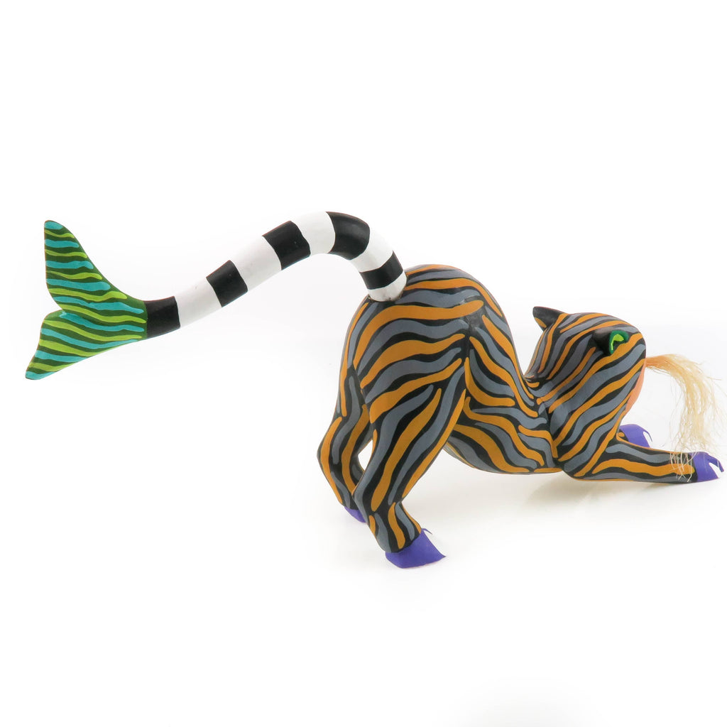 Nahual Jaguar Man Fusion - Oaxacan Alebrije Wood Carving