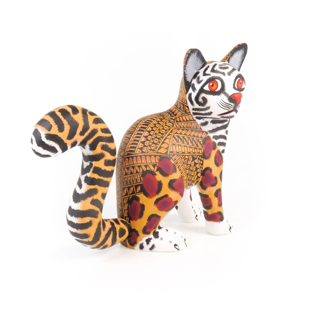 Ocelot - Oaxacan Alebrije Wood Carving – VivaMexico.com - Mexican Art