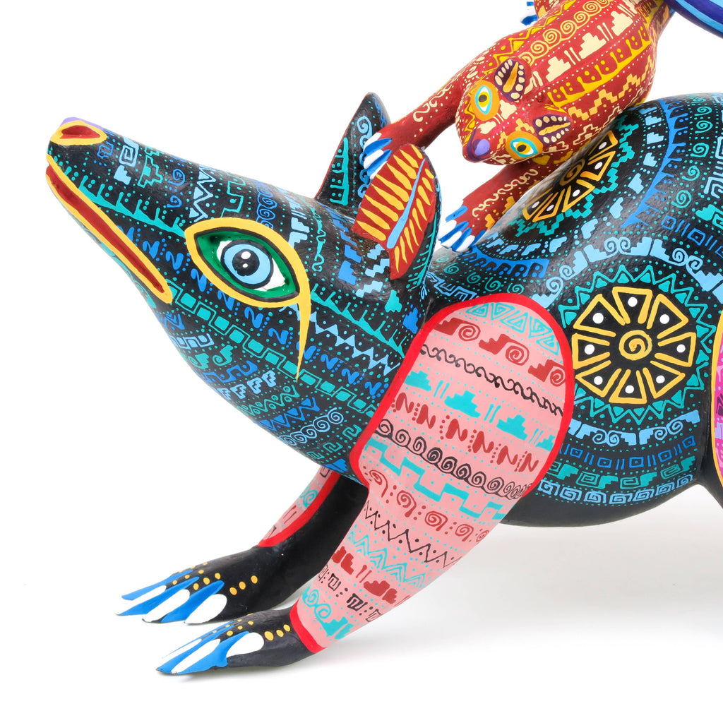 Opossum Family - Oaxacan Alebrije Wood Carving