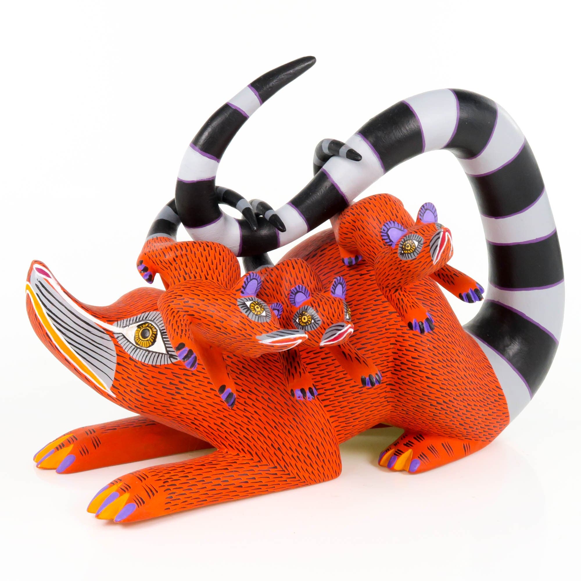 Opossum Family - Oaxacan Alebrije Wood Carving – VivaMexico.com