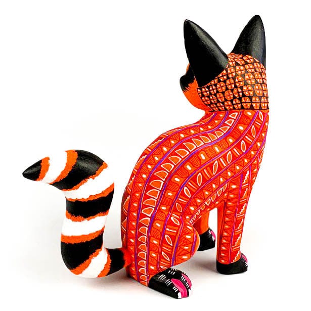 Orange Raccoon - Oaxacan Alebrije Wood Carving – VivaMexico.com