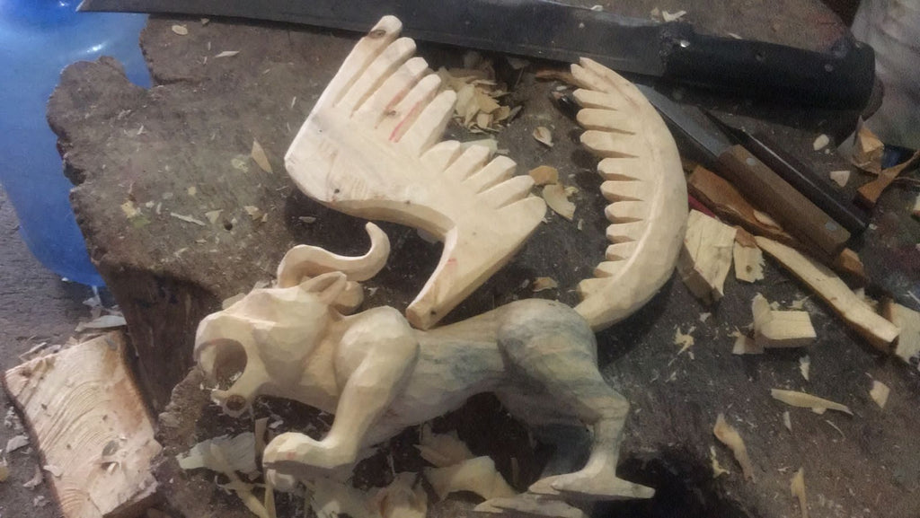 Pepita Winged Jaguar Eagle - Oaxacan Alebrije Wood Carving