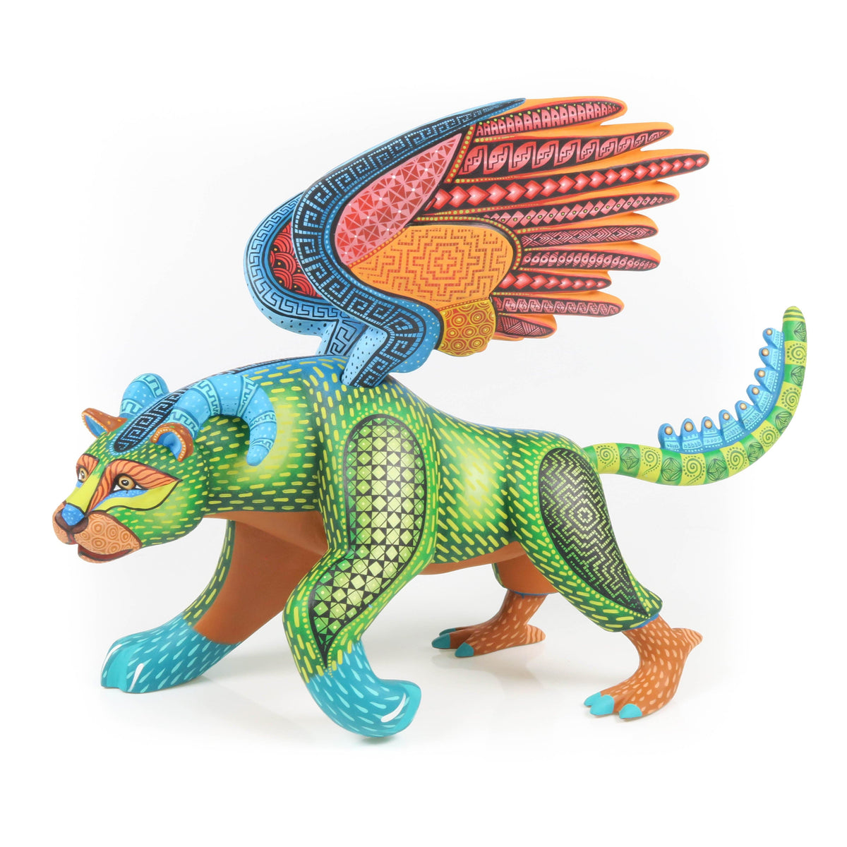 Pepita Jaguar Alada - Talla de Madera Alebrije Oaxaqueño – VivaMexico.com - Mexican Art
