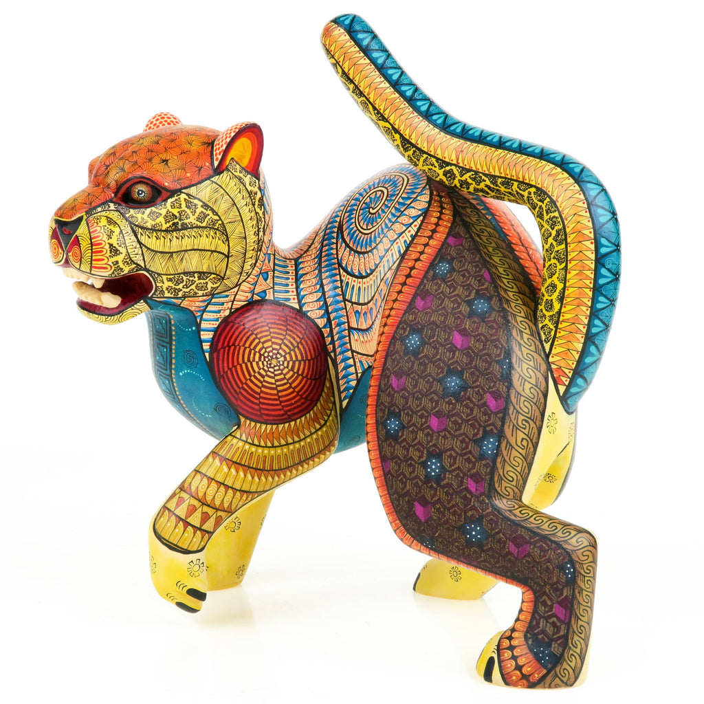Predatory Ocelot - Oaxacan Alebrije Wood Carving – VivaMexico.com