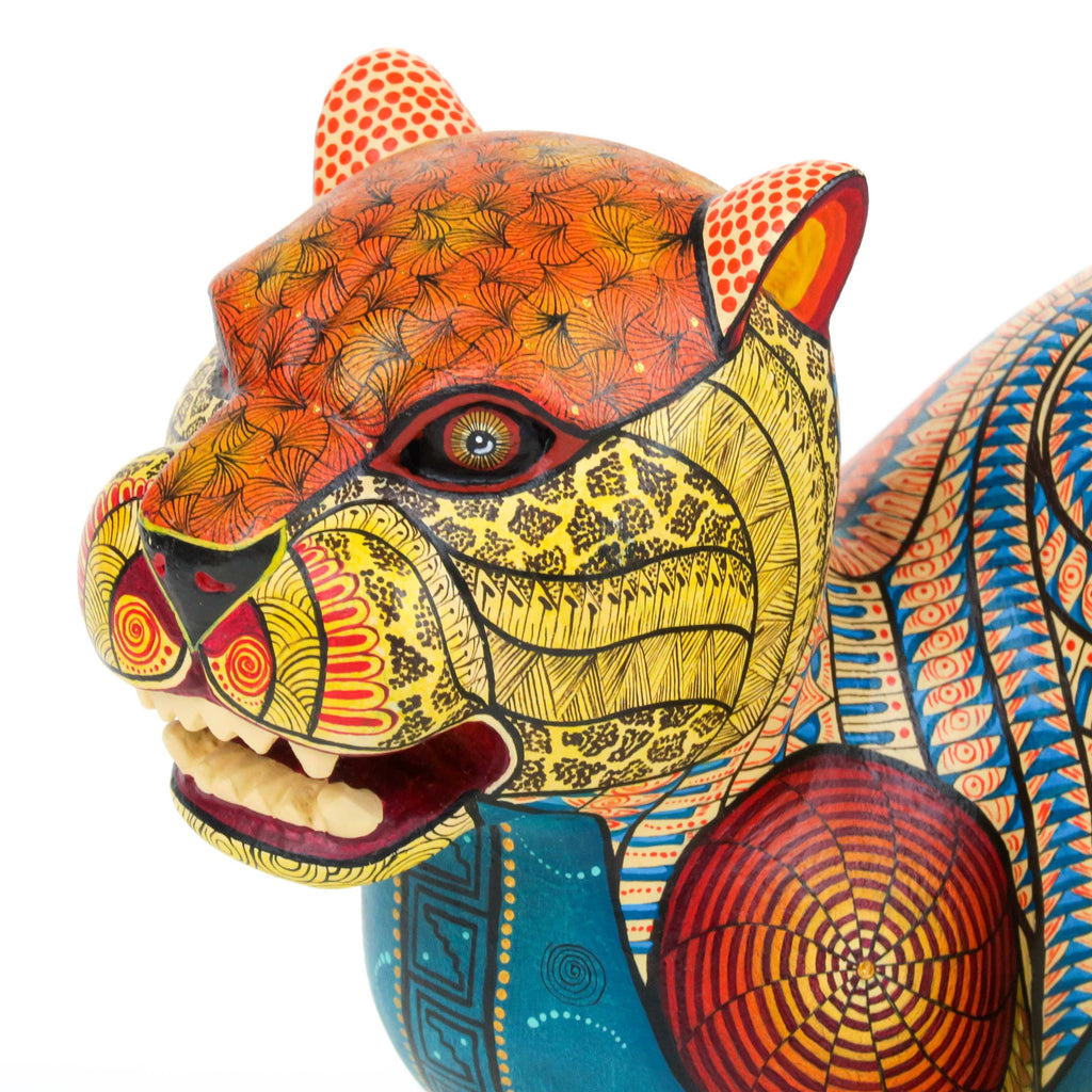 Predatory Ocelot - Oaxacan Alebrije Wood Carving – VivaMexico.com