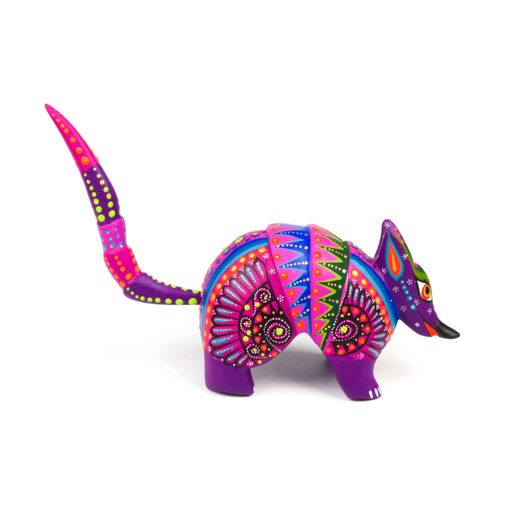 Purple Armadillo - Oaxacan Alebrije Wood Carving Mexican Folk Art