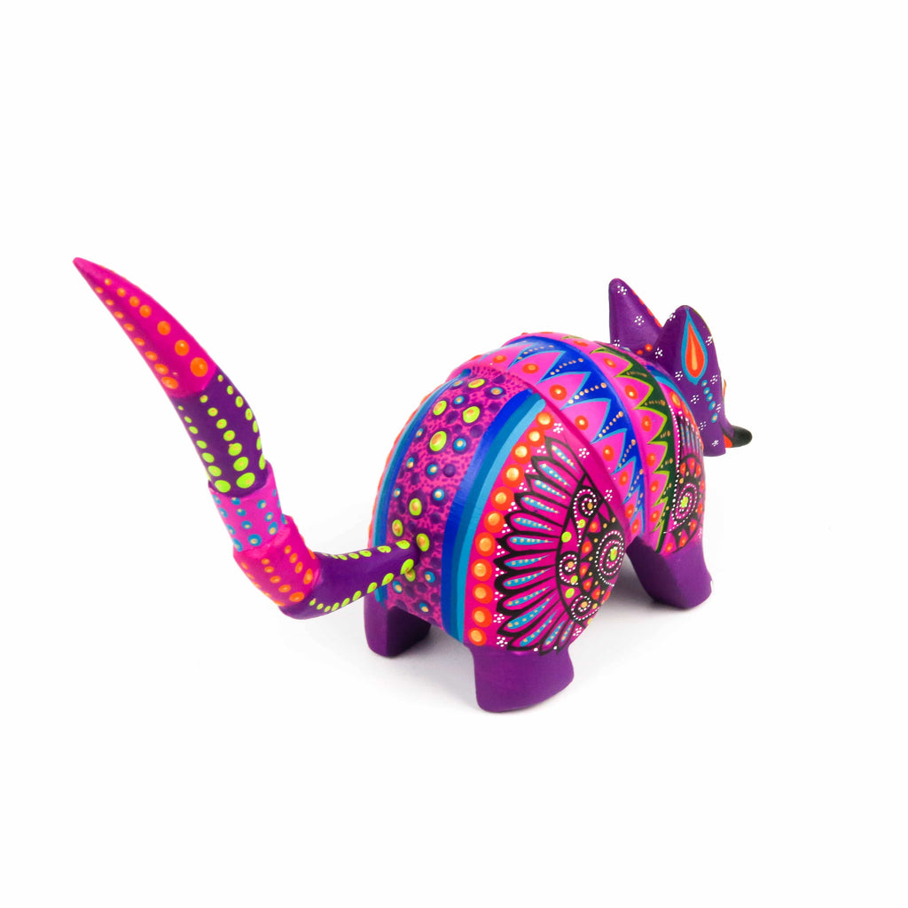 Purple Armadillo - Oaxacan Alebrije Wood Carving Mexican Folk Art