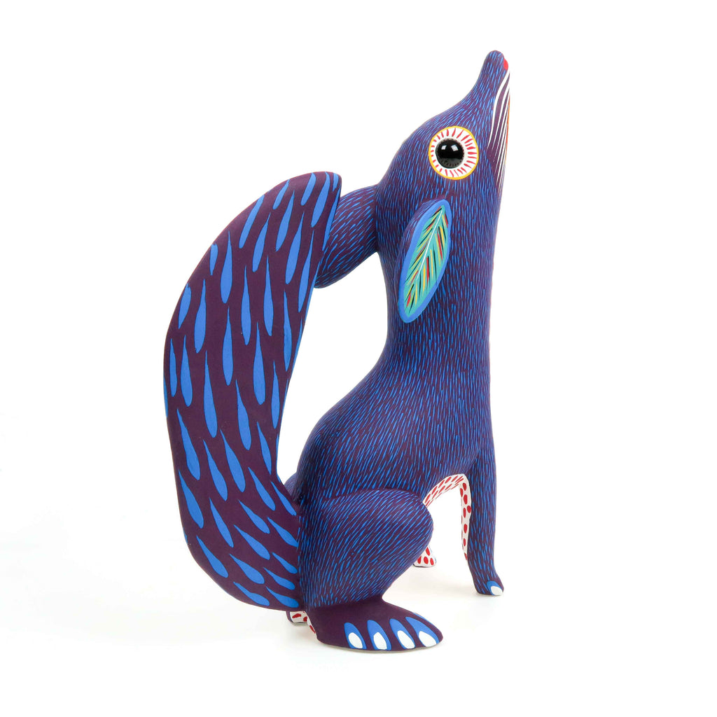 Purple Coyote - Oaxacan Alebrije Wood Carving – VivaMexico.com