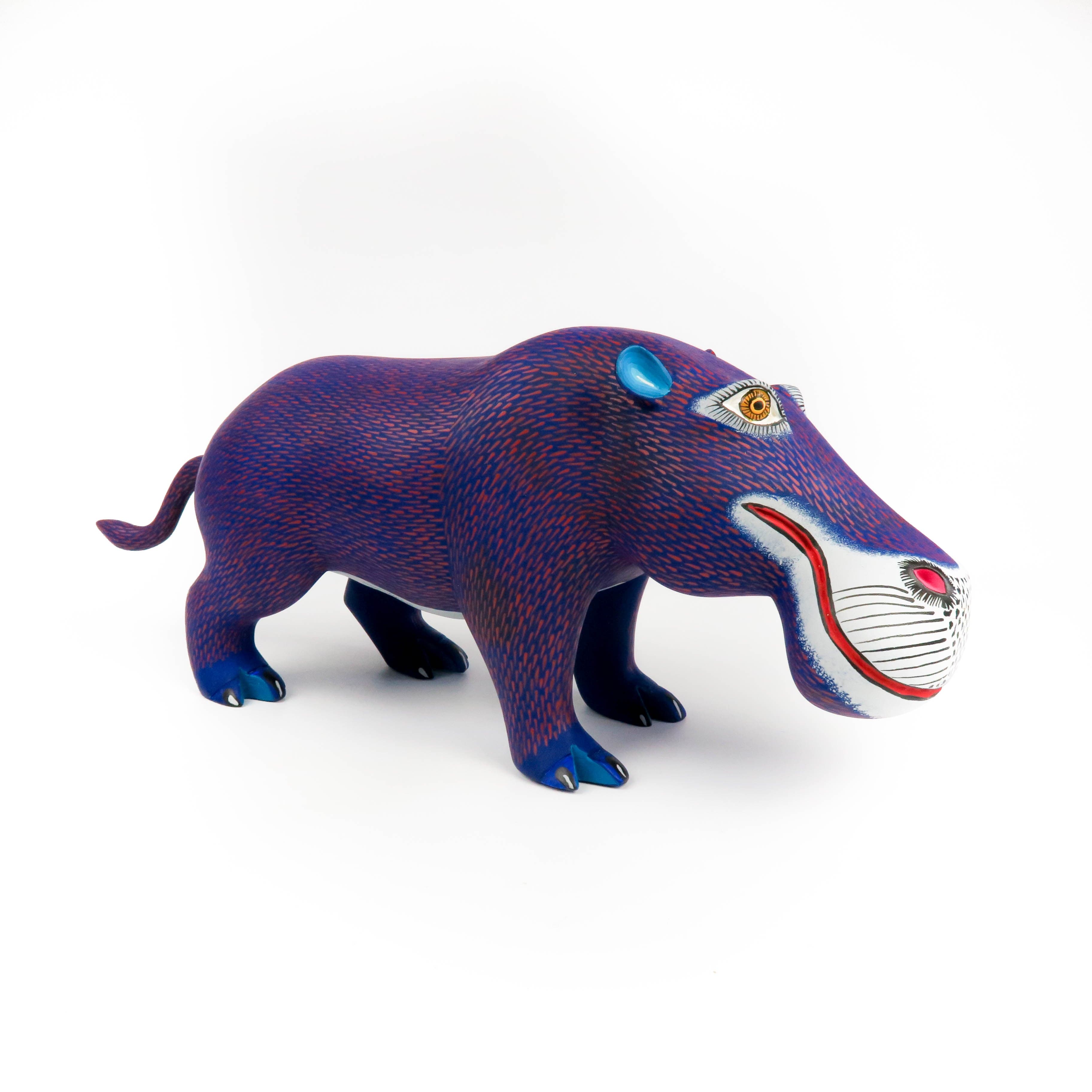Purple Hippopotamus - Oaxacan Alebrije Wood Carving – VivaMexico