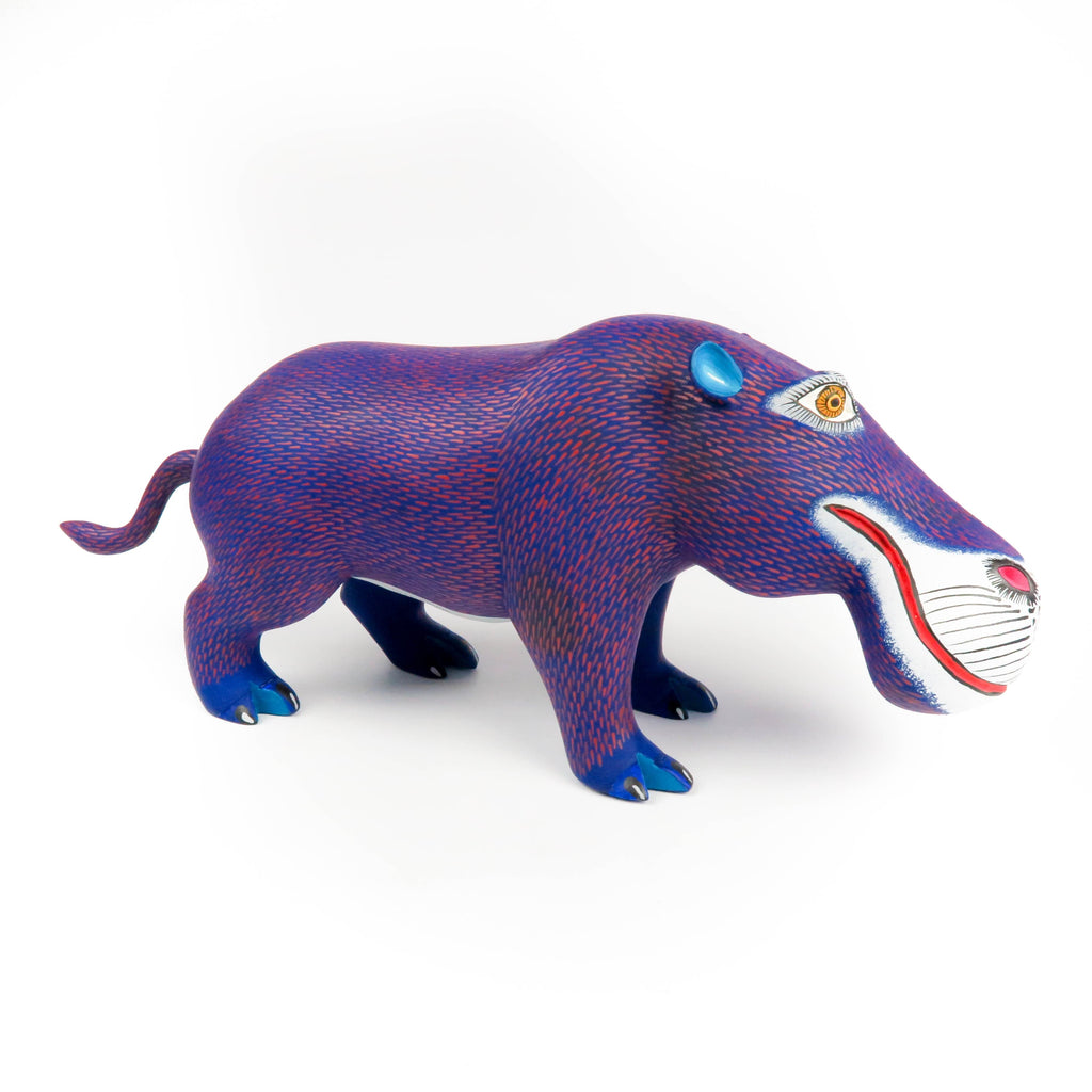 Purple Hippopotamus - Oaxacan Alebrije Wood Carving – VivaMexico