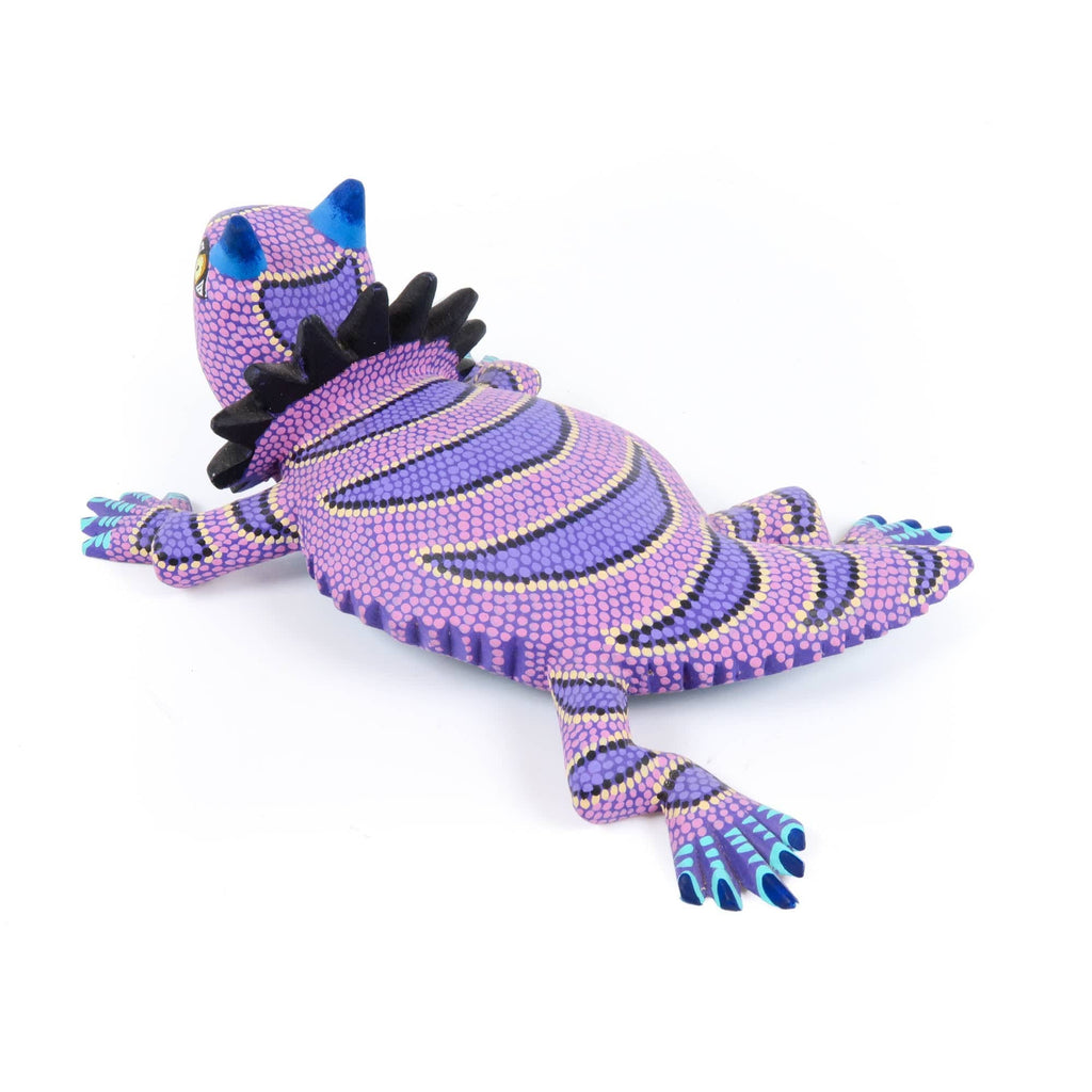 Purple Horned Lizard - Oaxacan Alebrije Wood Carving – VivaMexico
