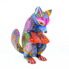 Reading Fox - Oaxacan Alebrije Wood Carving – VivaMexico.com