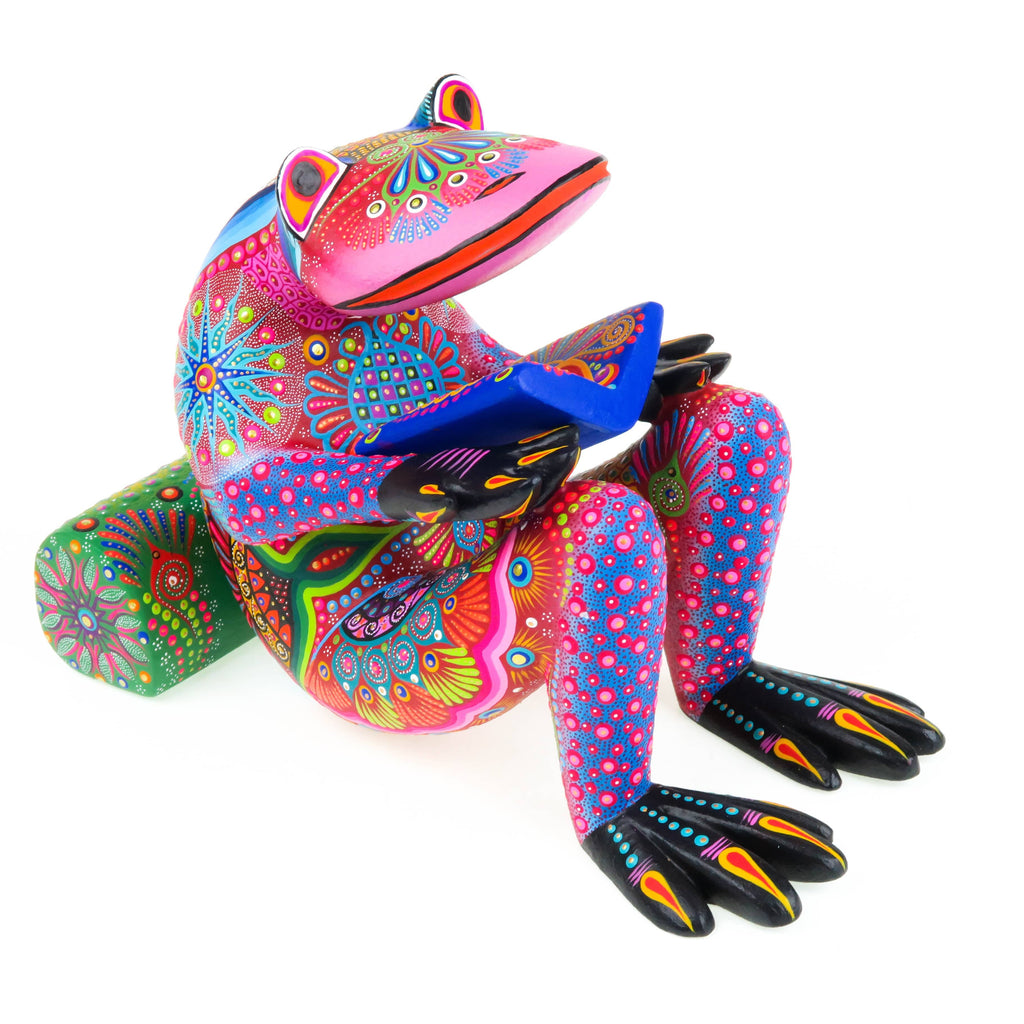 OAXACAN WOOD CARVING オアハカンウッドカービング　カエル大 OAXACAN WOOD CARVING オアハカンウッドカービング カエル大 OAXACA