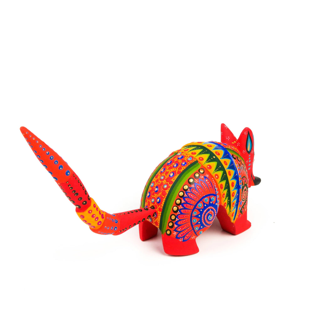Red Armadillo - Oaxacan Alebrije Wood Carving Mexican Folk Art
