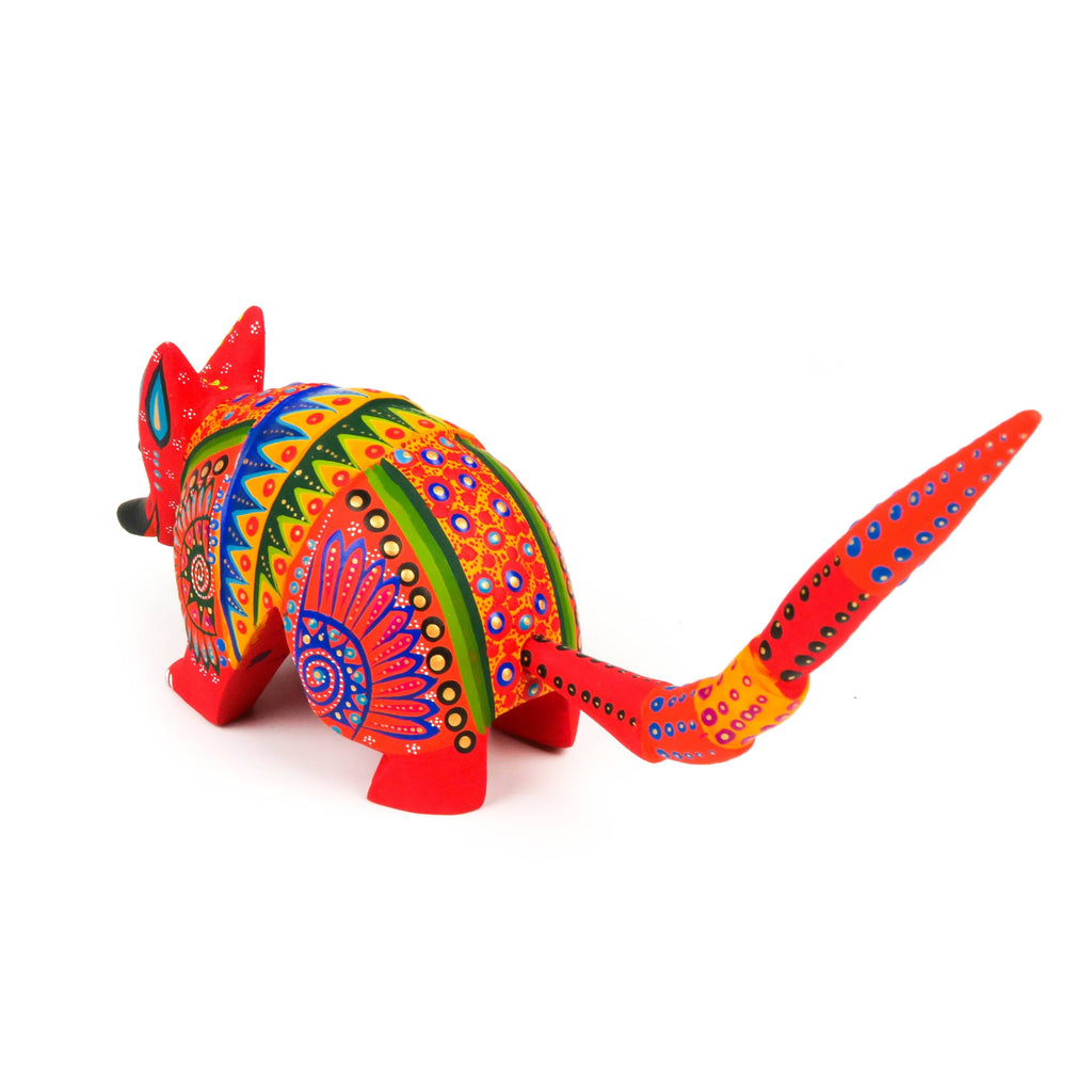 Red Armadillo - Oaxacan Alebrije Wood Carving Mexican Folk Art