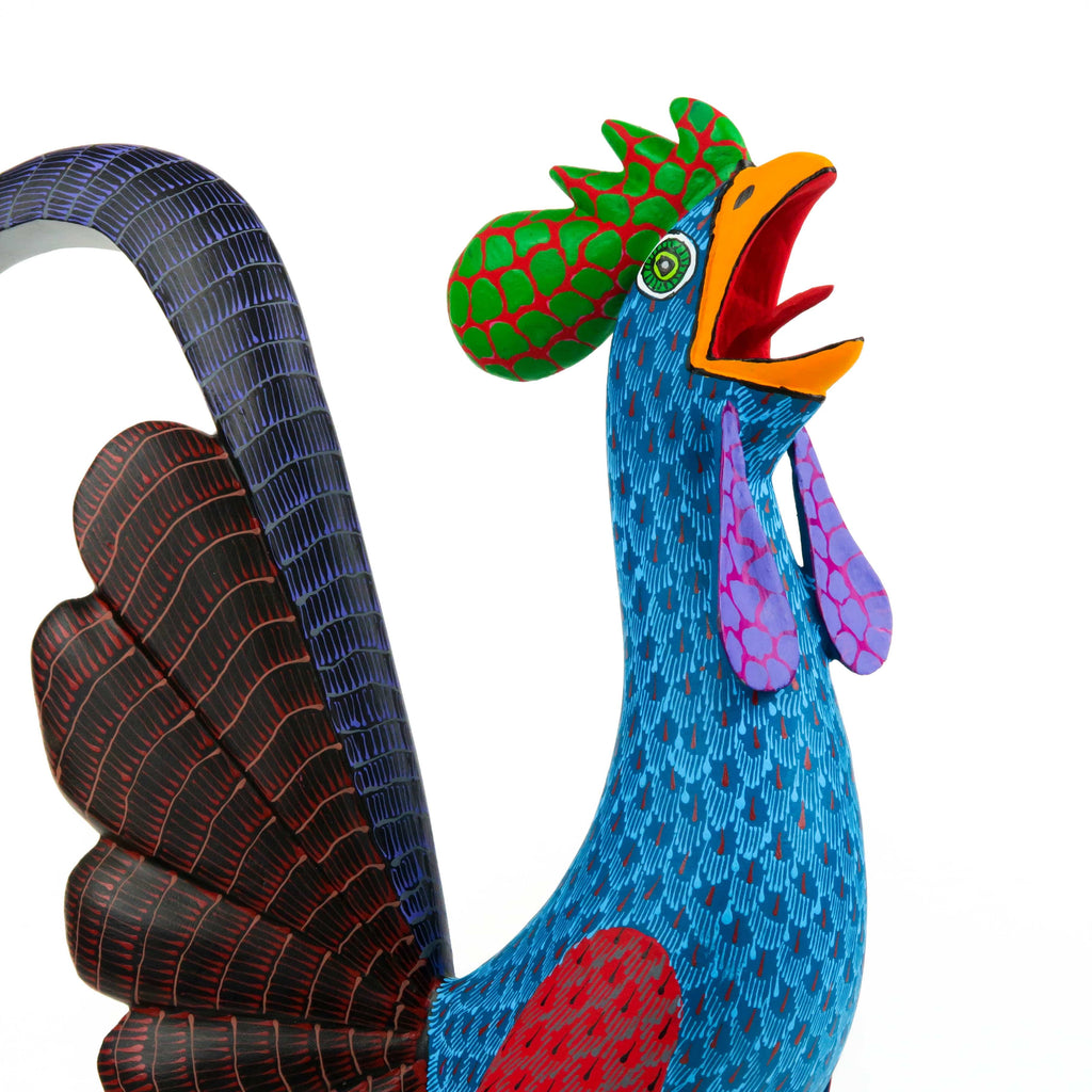 Rooster - Oaxacan Alebrije Wood Carving – VivaMexico.com - Mexican Art