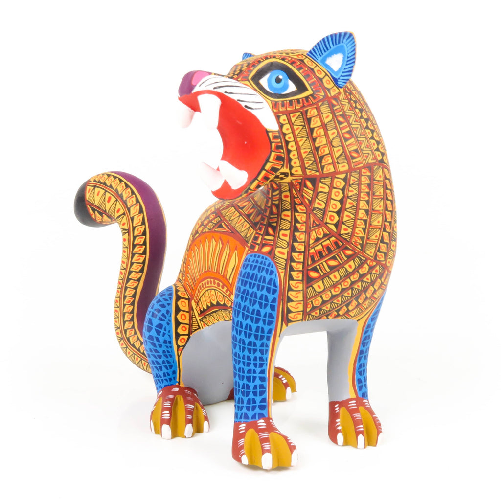 Sitting Jaguar - Oaxacan Alebrije Wood Carving – VivaMexico.com
