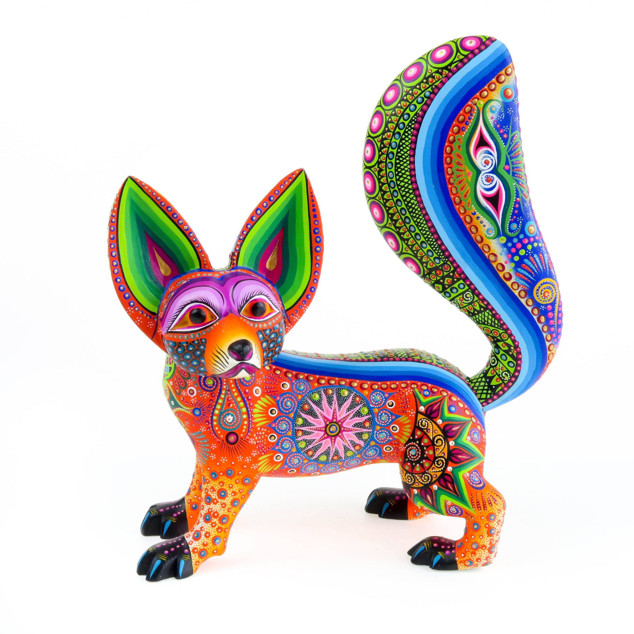 Splendid Fox - Oaxacan Alebrije Wood Carving – VivaMexico.com - Mexican Art