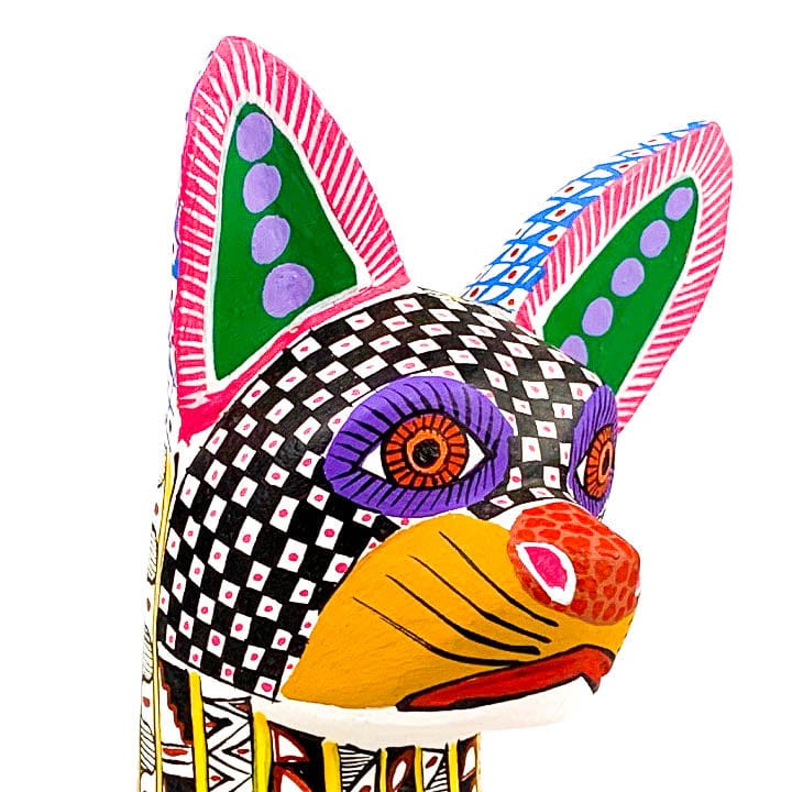 オルゴナイト狐さんNo.346 Tall Cat - Oaxacan Alebrije Wood Carving – VivaMexico.com