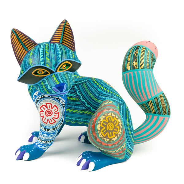 Turquoise Raccoon - Oaxacan Alebrije Wood Carving – VivaMexico.com ...