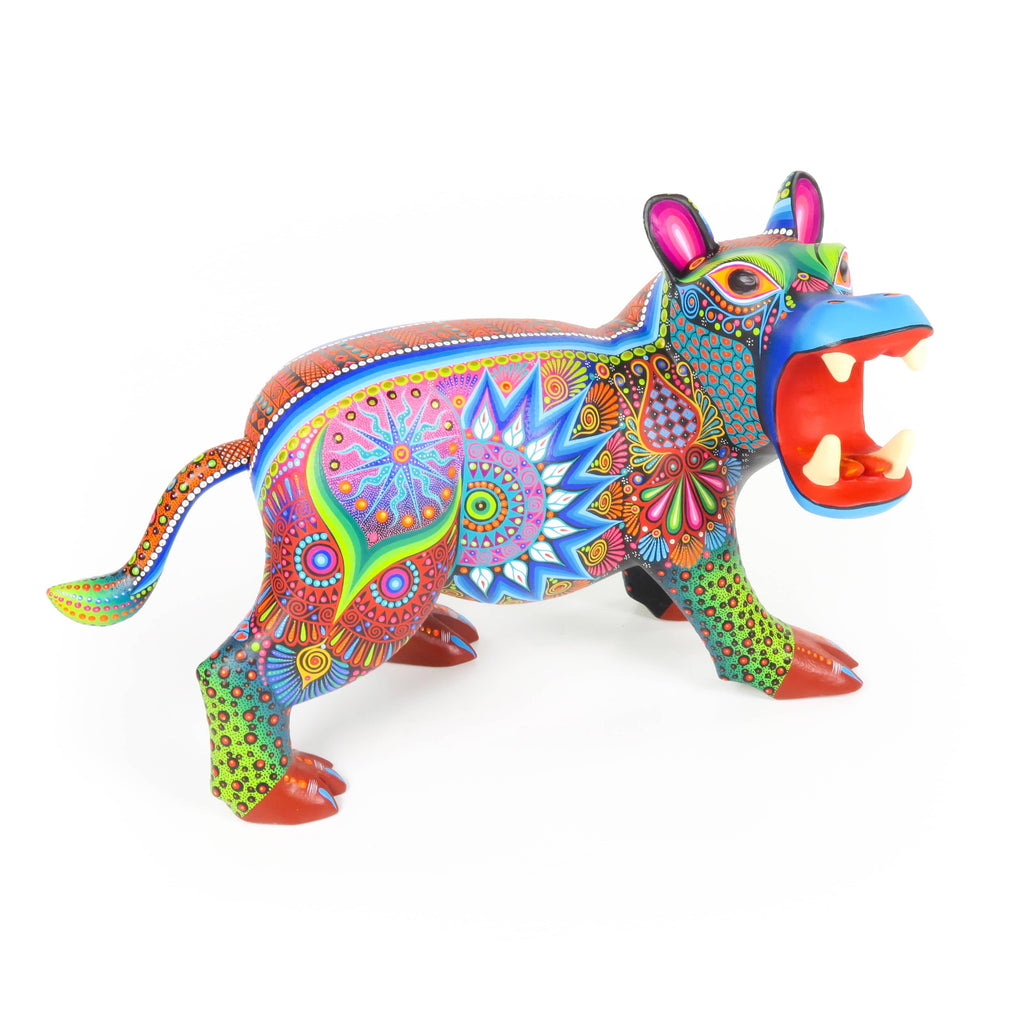 Vibrant Hippo - Oaxacan Alebrije Wood Carving – VivaMexico.com