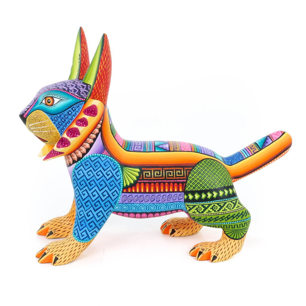 Vibrant Lynx Cat - Oaxacan Alebrije Wood Carving – VivaMexico.com