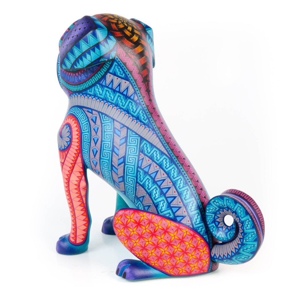 Vibrant Pug - Oaxacan Alebrije Wood Carving