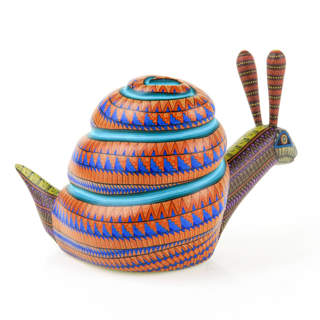 Vibrant Snail - Oaxacan Alebrije Wood Carving - Nestor Melchor