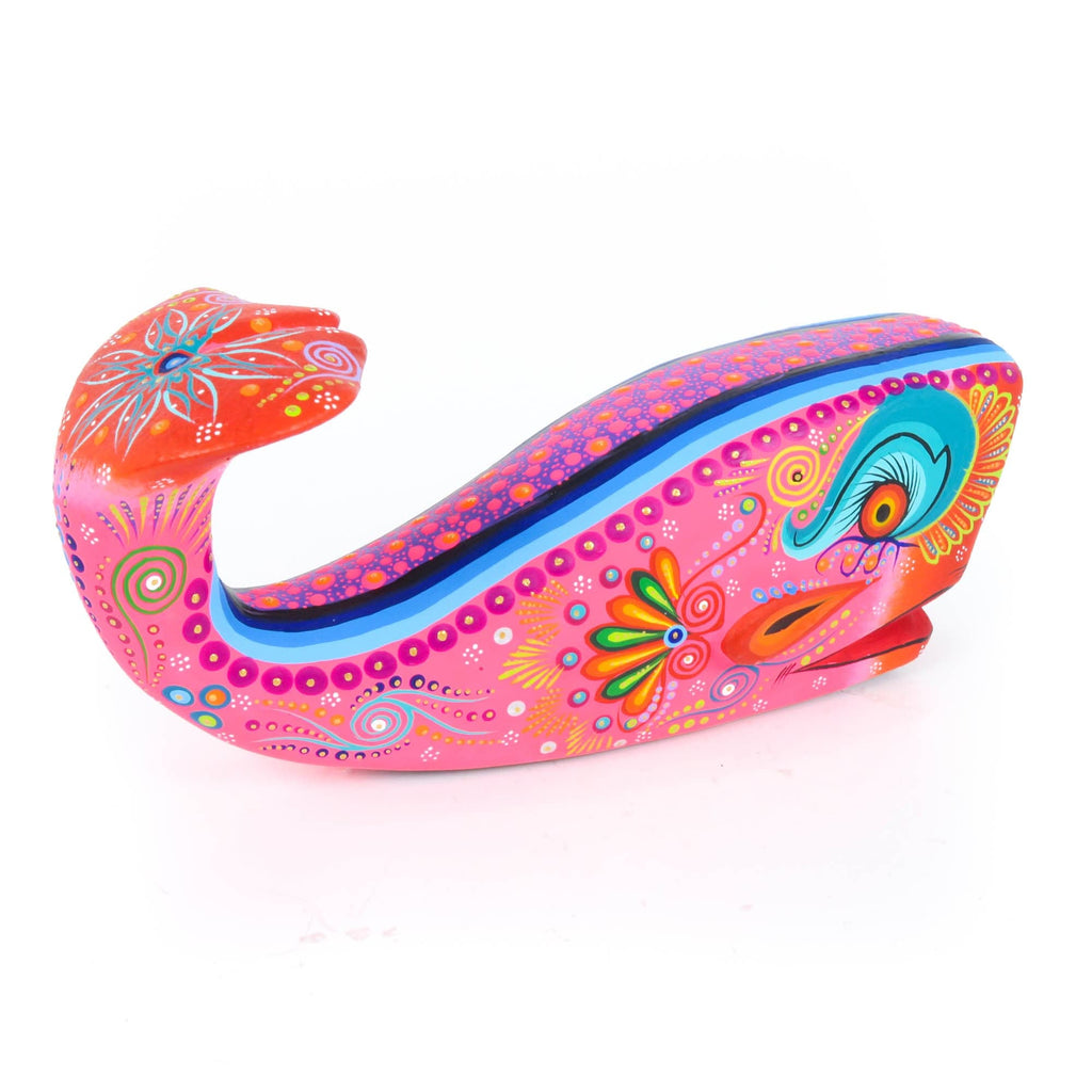 Vibrant Whale (Pink) - Oaxacan Alebrije Wood Carving – VivaMexico
