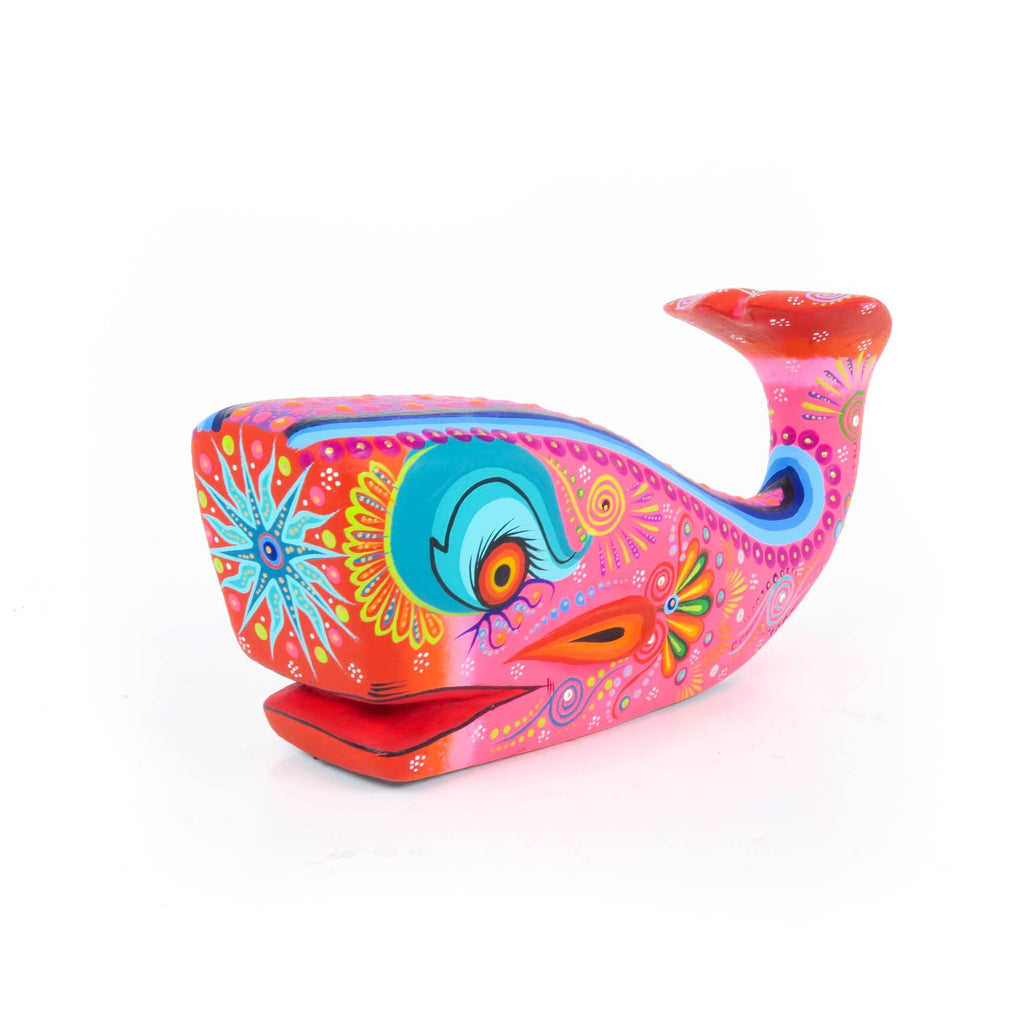 Vibrant Whale (Pink) - Oaxacan Alebrije Wood Carving – VivaMexico