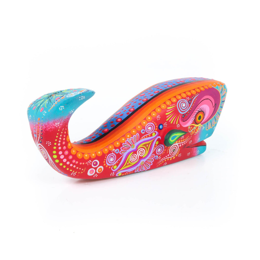 Vibrant Whale (Red) - Oaxacan Alebrije Wood Carving – VivaMexico