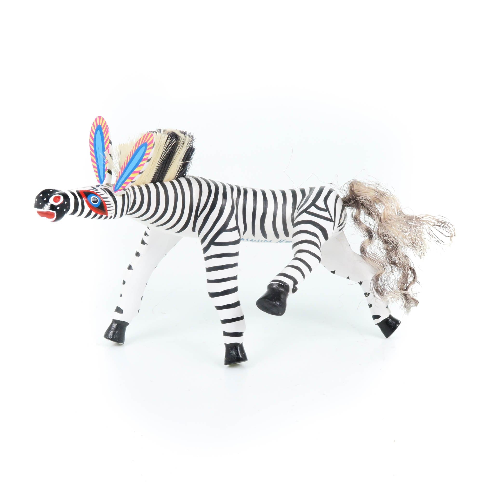 アラビアート　 Whimsical Zebra - Oaxacan Alebrije Wood Carving – VivaMexico.com